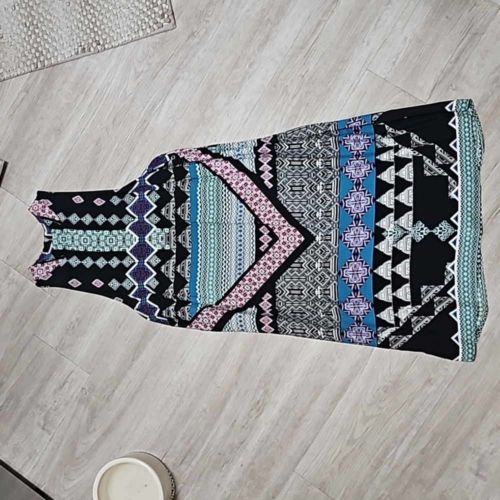 🩵Super Cute & Colorful Express Zipback Halter Dress Size Medium